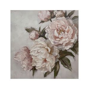 КАРТИНА ВЪРХУ ПЛАТНО ЦВЕТЕ 37159 БЕЖОВО-РОЗОВО-БЯЛО 100X3X120СМ