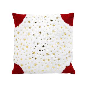 КОЛЕДНА ДЕКОРАТИВНА ВЪЗГЛАВНИЦА ЗВЕЗДИ FL007 ЧЕРВЕНО-БЯЛО-ЗЛАТИСТО 42X42X5СМ