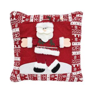 КОЛЕДНА ДЕКОРАТИВНА ВЪЗГЛАВНИЦА СВЕТИ КОЛЕДА FL031 ЧЕРВЕН ЦВЯТ 44X44X10СМ