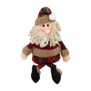 КОЛЕДНА ДЕКОРАТИВНА ФИГУРА ДЯДО КОЛЕДА+СНЕЖЕН ЧОВЕК 1/2 ЧЕРВЕНО-ЗЕЛЕНА 15X8X50СМ