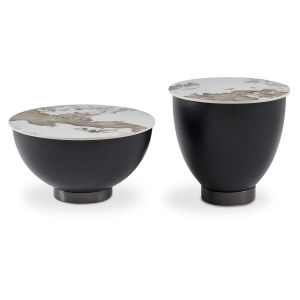 КОМПЛЕКТ ОТ 2 ХОЛНИ МАСИ ERIDANO SM21216 ЧЕРЕН МЕТАЛ - СИНТЕРОВАН КАМЪК PANDORA