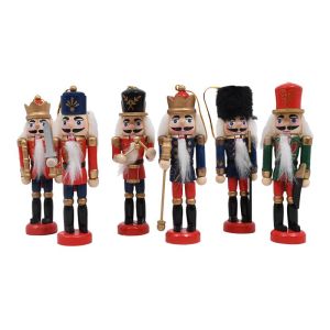 КОМПЛЕКТ ОТ 6 КОЛЕДНИ УКРАСИ ЛЕШНИКОТРОШАЧКАТА 1201 РАЗЛИЧНИ ЦВЕТОВЕ 14X24СМ