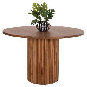КРЪГЛА ТРАПЕЗАРНА МАСА RODER HM9896 ТИКОВО ДЪРВО - ПЛОТ С ДЕБЕЛИНА 3 СМ - Φ130X79.5HСМ.