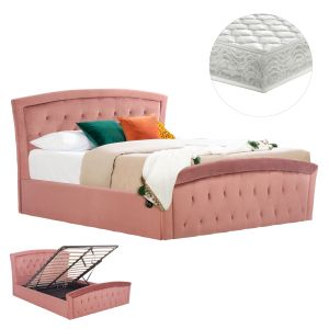 ЛЕГЛО С МАТРАК И МЯСТО ЗА СЪХРАНЕНИЕ ODELIA HM21279.02 ПЕПЕЛ ОТ РОЗИ КАДИФЕ - ЗА РАЗМЕРИ 160X200СМ.