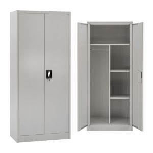 МЕТАЛЕН ГАРДЕРОБ HRONDA HM5749.21 С ПРЕГРАДА И КЛЮЧАЛКА 70X40X170ВСМ.