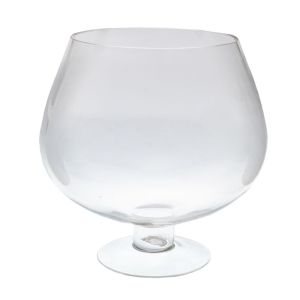 ПРОЗРАЧНА СТЪКЛЕНА ВАЗА КОНЯК, 19X20 СМ