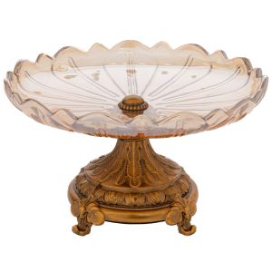 СТЪКЛЕНО ПЛАТО С МЕТАЛНА ОСНОВА 22X12 СМ