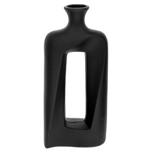 ЧЕРНА КЕРАМИЧНА ВАЗА D15X7X31 СМ