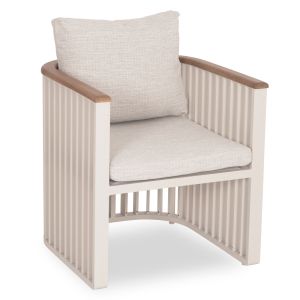 АЛУМИНИЕВО КРЕСЛО ETERNITY СЕРИЯ SM6174.01 ЦВЯТ СЛОНОВА КОСТ - БЕЖОВО С ВЪЗГЛАВНИЦИ 65X72X84H