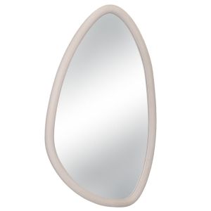 БЯЛО MDF СТЕННО ОГЛЕДАЛО С НЕПРАВИЛНА ФОРМА 75X5X122 СМ