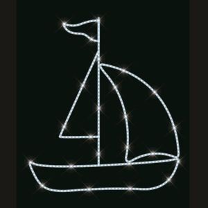 ПРОФЕСИОНАЛЕН ДИЗАЙН ЗА СТЪЛБ, КОРАБ, БЕЛИ LED ВЪЖЕВИ СВЕТЛИНИ, 100X90СМ, IP65