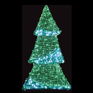 ПРОФЕСИОНАЛЕН ДИЗАЙН, ДЪРВО 3D, ЗЕЛЕНО-БЯЛО LED, 200X110X23СМ, IP65