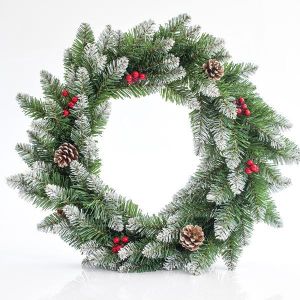 СНЕЖЕН ВЕНЕЦ С ПЛОДОВЕ И БОРОВЕ, 50 СМ