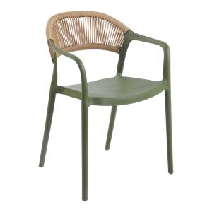 СТОЛ ANKARA В МАСЛИНЕНО ЗЕЛЕН ЦВЯТ И ЕСТЕСТВЕН ЦВЯТ ОТ РАТАН, 54X55.5X77СМ