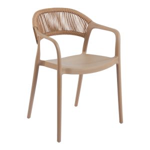 СТОЛ ANKARA В ЦВЯТ МОКА И ЕСТЕСТВЕН ЦВЯТ, РАТАН, 54X55.5X77 СМ