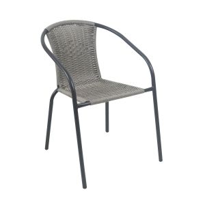 СТОЛ BALENO-W, ЧЕРНО БОЯДИСАН МЕТАЛ, СМЕСЕНА СИВА РАКИТА