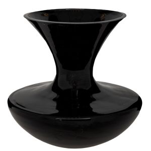 ЧЕРНА СТЪКЛЕНА ВАЗА D22X20 СМ