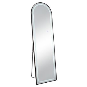 ЧЕРНО МЕТАЛНО ПОДОВО ОГЛЕДАЛО LED ОСВЕТЛЕНИЕ D50X170