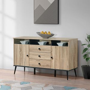 БЮФЕТ ZEZAN В ЦВЯТ СОНОМА-ТЪМНОСИВ 140.5X41.5X80СМ