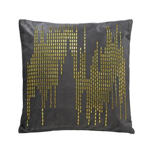 ДЕКОРАТИВНА ВЪЗГЛАВНИЦА СИВО-ЗЛАТИСТ ЦВЯТ 45x45x10см