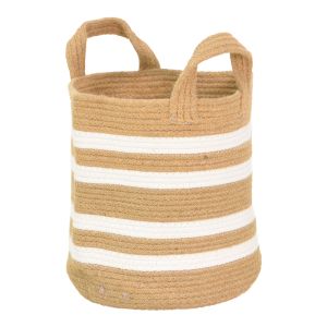 ДЕКОРАТИВНА КОШНИЦА MIBRA ПАМУК-ЮТА В БЕЖОВО-БЯЛ НЮАНС D30X30 СМ