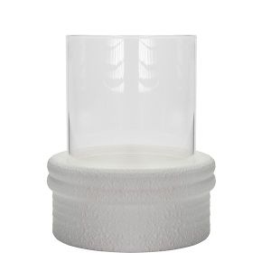 КЕРАМИЧЕН СВЕЩНИК БЯЛ 20X20X23.5СМ