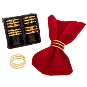 КОМПЛЕКТ ОТ 6 ЗЛАТНИ ПРЪСТЕНА ЗА САЛФЕТКИ