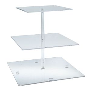 ПРОЗРАЧНА АКРИЛНА КВАДРАТНА ТРИЕТАЖНА ЧИНИЯ 24 30 35X33, СМ