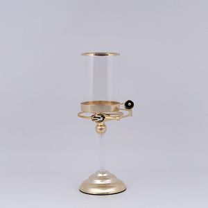 СВЕЩНИК С МЕТАЛНА ОСНОВА, ЗЛАТЕН 12X36СМ