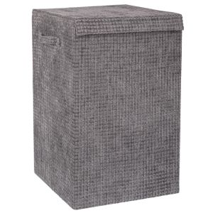 СИВ ТЕКСТИЛЕН КОШ ЗА ПРАНЕ С КАПАК 35X35X55СМ