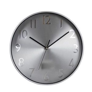 СТЕНЕН ЧАСОВНИК ПЛАСТМАСА СРЕБЪРЕН - ЧЕРЕН 30X4.2X30СМ