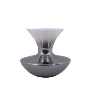 СТЪКЛЕНА ВАЗА ЧЕРНО-БЯЛА 27X27X25СМ