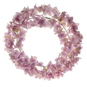 ВЕНЕЦ ОТ РОЗОВИ ХОРТЕНЗИИ D45 CM