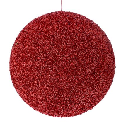 CHRISTMAS RED GLITTER FOAM BAUBLE 25CM