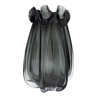 КЕРАМИЧНА ВАЗА МРАМОР СИВО-ЗЛАТИСТА 22.2*11.8*25