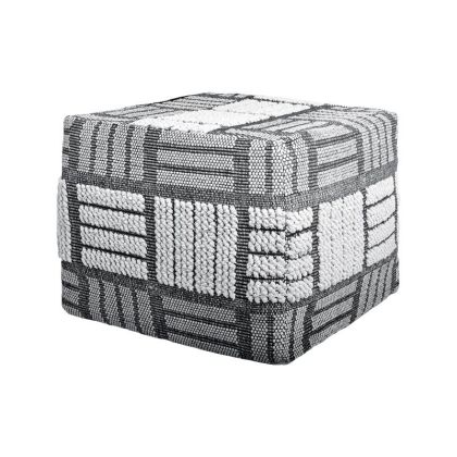 Кръгла табуретка New Lux в сив цвят с размери 46х46х43см