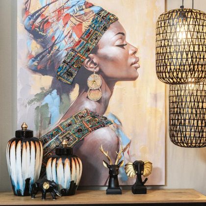 НАСТОЛНА ДЕКОРАТИВНА ФИГУРА Лице ЦВЯТ ЧЕРЕН 25x16x30cm