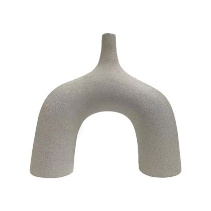 Декорация за маса Скулптура в цвят никел сребро с дървена основа с размери 16х11х65см