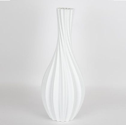 VASE PORCELAIN 3D WHITE 19x19x50cm