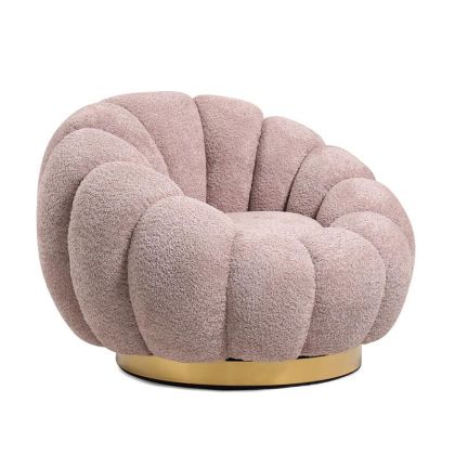 Фотьойл Агнес в светло син цвят дамаска с размери 66х73х77см