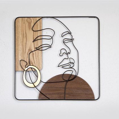 КАРТИНА ВЪРХУ ПЛАТНО Африканска дама 36214 БЕЖОВО-КАФЯВО 80x4x120см