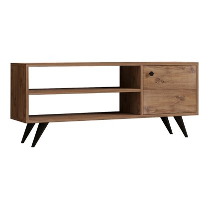 Кръгла табуретка New Lux в кафяв цвят с размери 46х46х43см