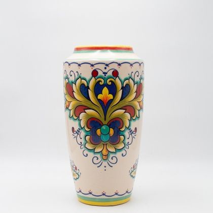 ВАЗА КЕРАМИЧНА, БЕЖОВО-ЦВЯТ, 17x17x33см