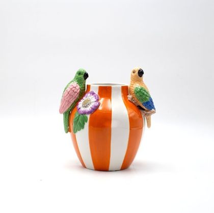 КОЛЕДНА КЕРАМИЧНА ЧАША С КАПАК SANDA 1/3 FL062 ЧЕРВЕНА ЗЕЛЕНА РОЗА 11x8.5cm