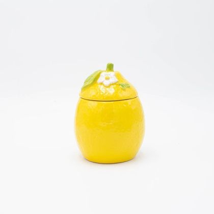 ДЕКОРАТИВНА КУПА ЛИМОН, КЕРАМИЧНА, ЖЪЛТА, 11.3x11.3x15см