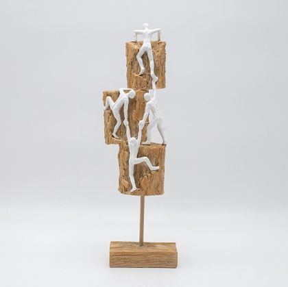 КОМПЛЕКТ 3 НАСТОЛНИ ДЕКОРАТИВНИ ФИГУРИ Зебра ЧЕРНО-ЧЕРВЕНО-КАФЯВ ЦВЯТ 39см