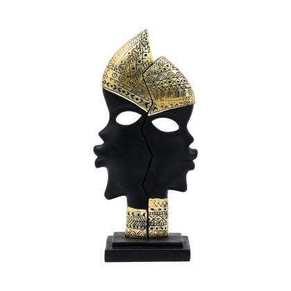 Декорация за маса Топка в цвят злато с черна дървена основа с размери 14х14х16см