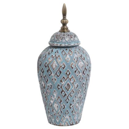 ДЕКОРАТИВНА ФИГУРА Африканка FL240305 ЧЕРНО-ЗЛАТИСТ ЦВЯТ 15x7x31см