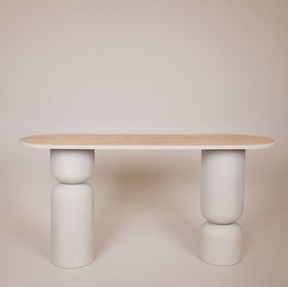 КОНЗОЛА, МЕТАЛ, БЯЛА, 150X45X77СМ