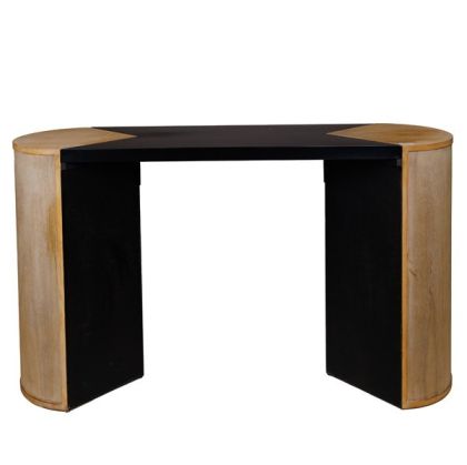 Настолен часовник Мост в натурален цвят метал-дърво с размери 29х7х27см